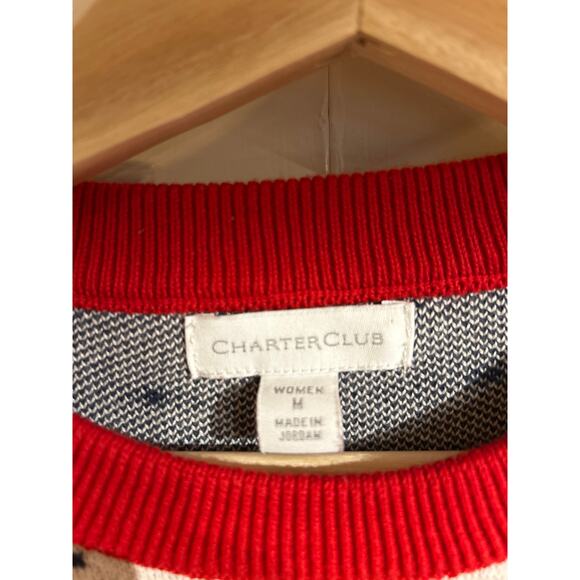 Charter Club Snowflake Christmas Winter Crewneck Sweater - Picture 3 of 5